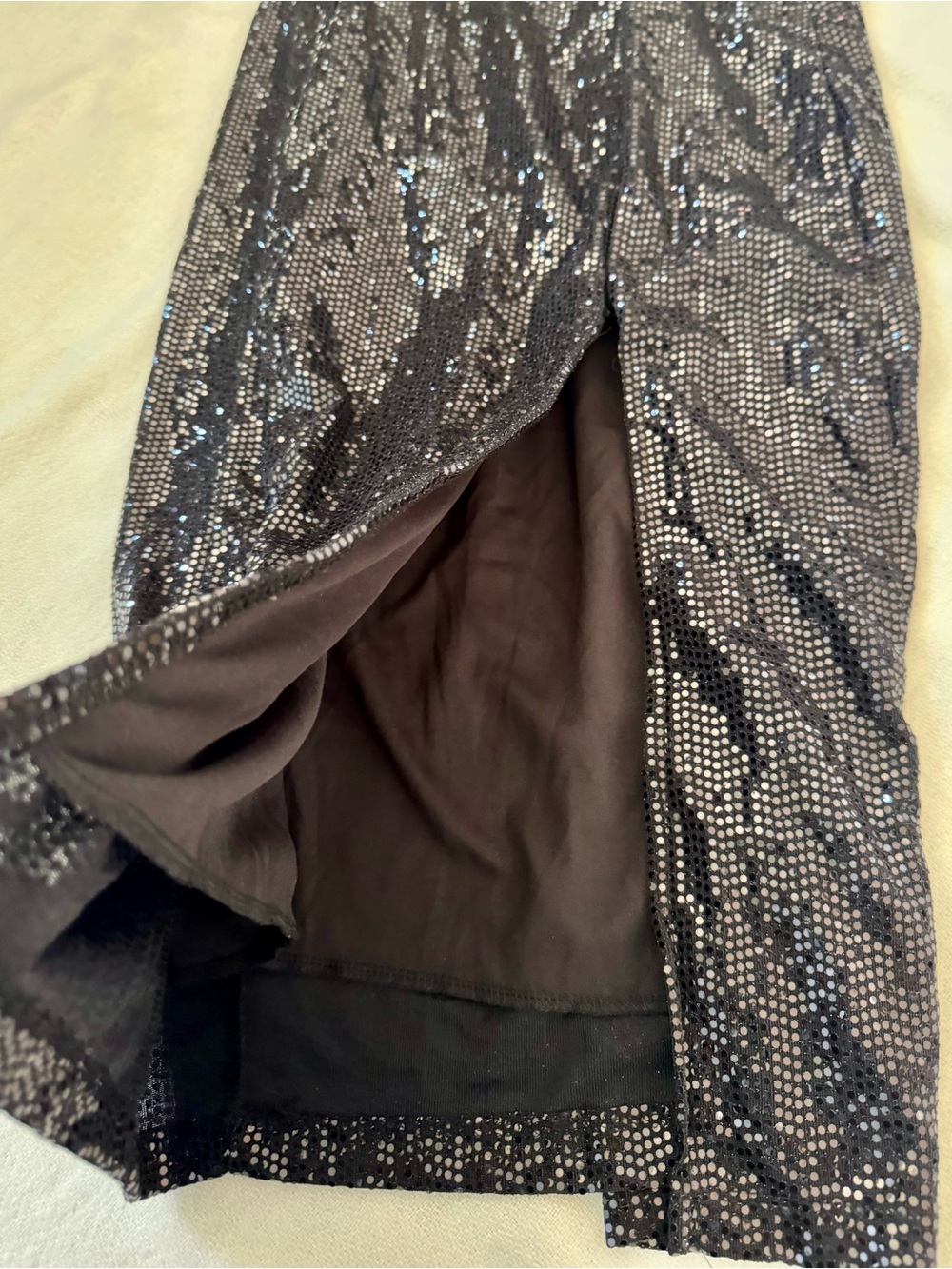 Emerald Sundae Black Sequin Pencil Skirt with Sparkle - Picture 4 of 6